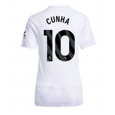 Manchester United Matheus Cunha #10 Bortedrakt Kvinner 2025-26 Kortermet